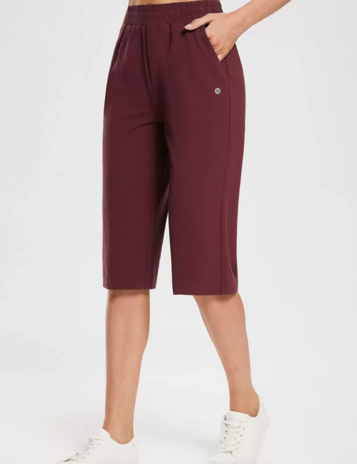 Baleaf Evergreen 15" Cotton Drawstring Sweatpants^Women Knee-Length
