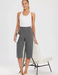 Baleaf Evergreen 15" Cotton Drawstring Sweatpants^Women Capris