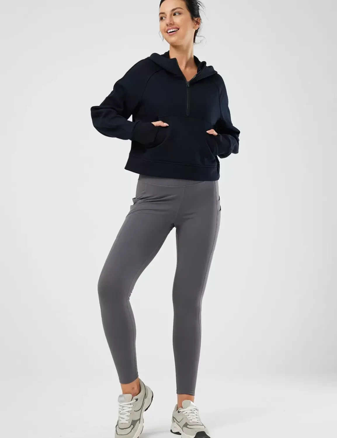 Baleaf Evergreen Cotton Half-Zip Pullover^Women Fleece-Lined