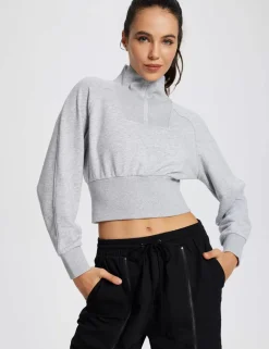 Baleaf Evergreen Cotton Half-Zip Crop Pullover^Women Long-Sleeved