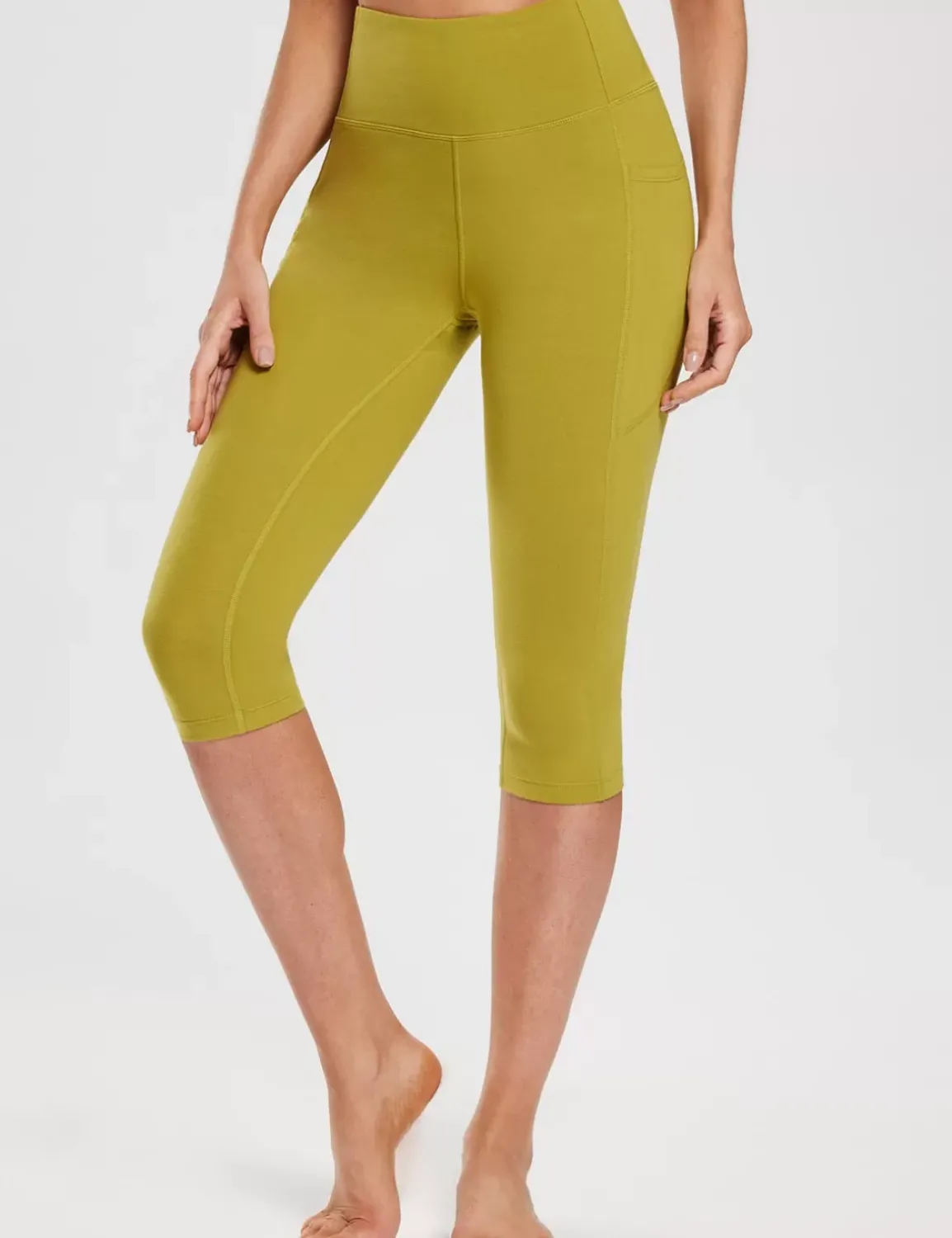 Baleaf Evergreen Cotton Pocketed Capris^Women Leggings