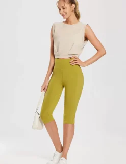 Baleaf Evergreen Cotton Pocketed Capris^Women Leggings