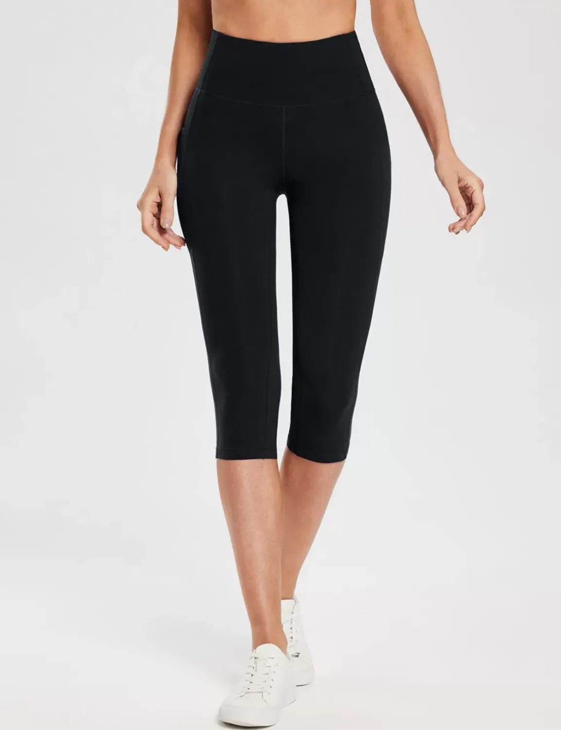 Baleaf Evergreen Cotton Pocketed Capris^Women Leggings