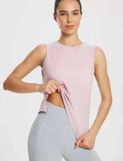 Baleaf Evergreen Cotton Side Slit Tank Top^Women Short-Sleeved & Tank Tops