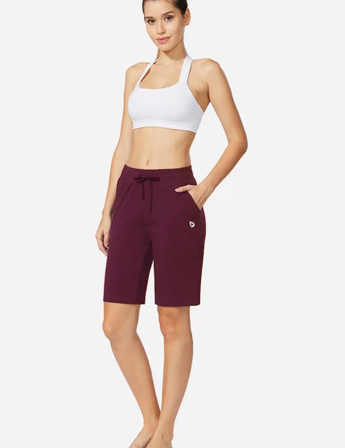 Baleaf Evergreen High Rise Bermuda Shorts^Women Knee-Length