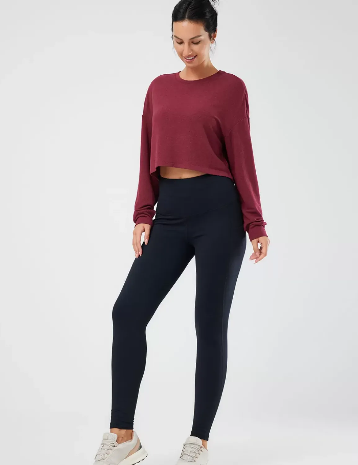 Baleaf Evergreen Modal Oversized Cropped Top (Website Exclusive)^Women Long-Sleeved