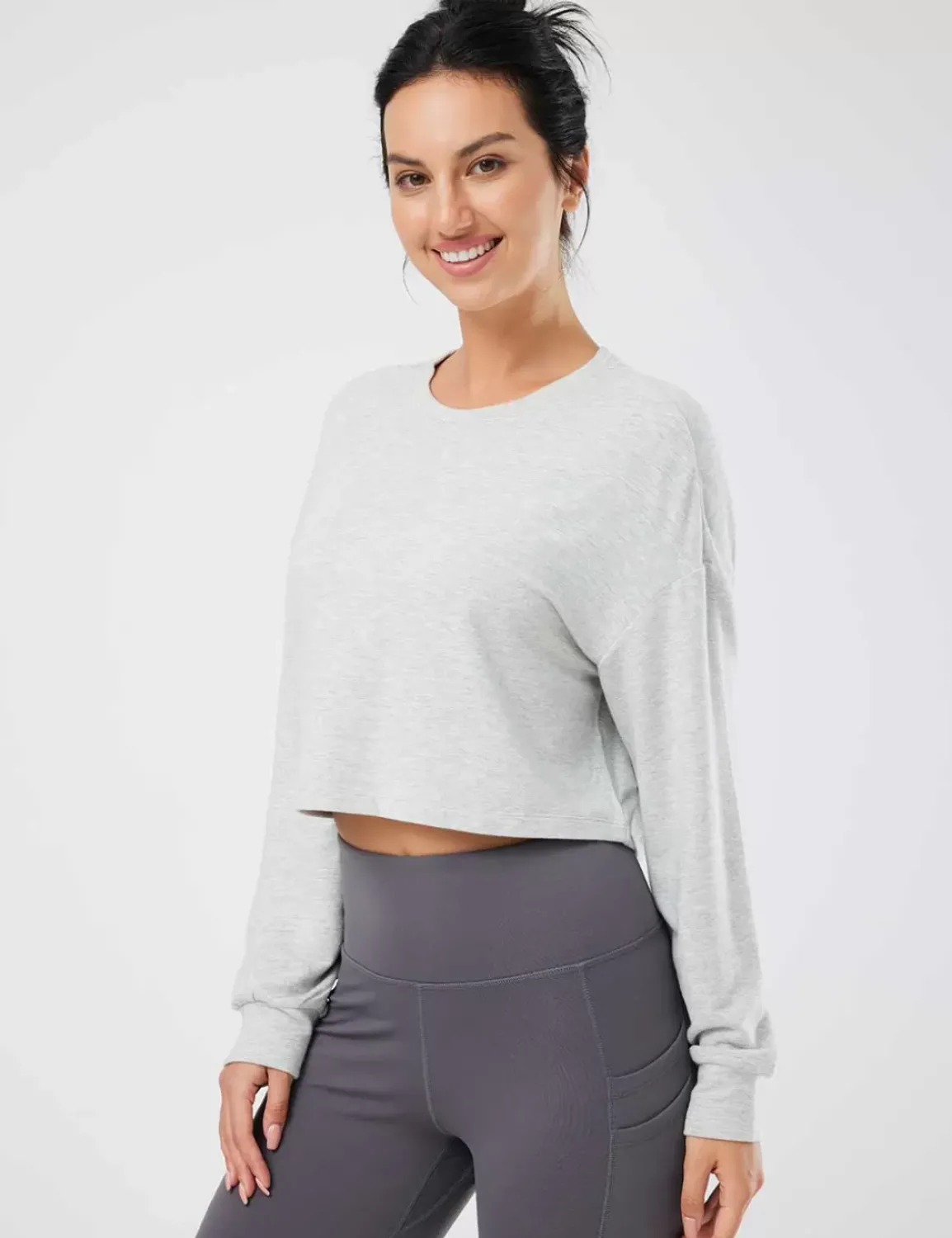 Baleaf Evergreen Modal Oversized Cropped Top (Website Exclusive)^Women Long-Sleeved