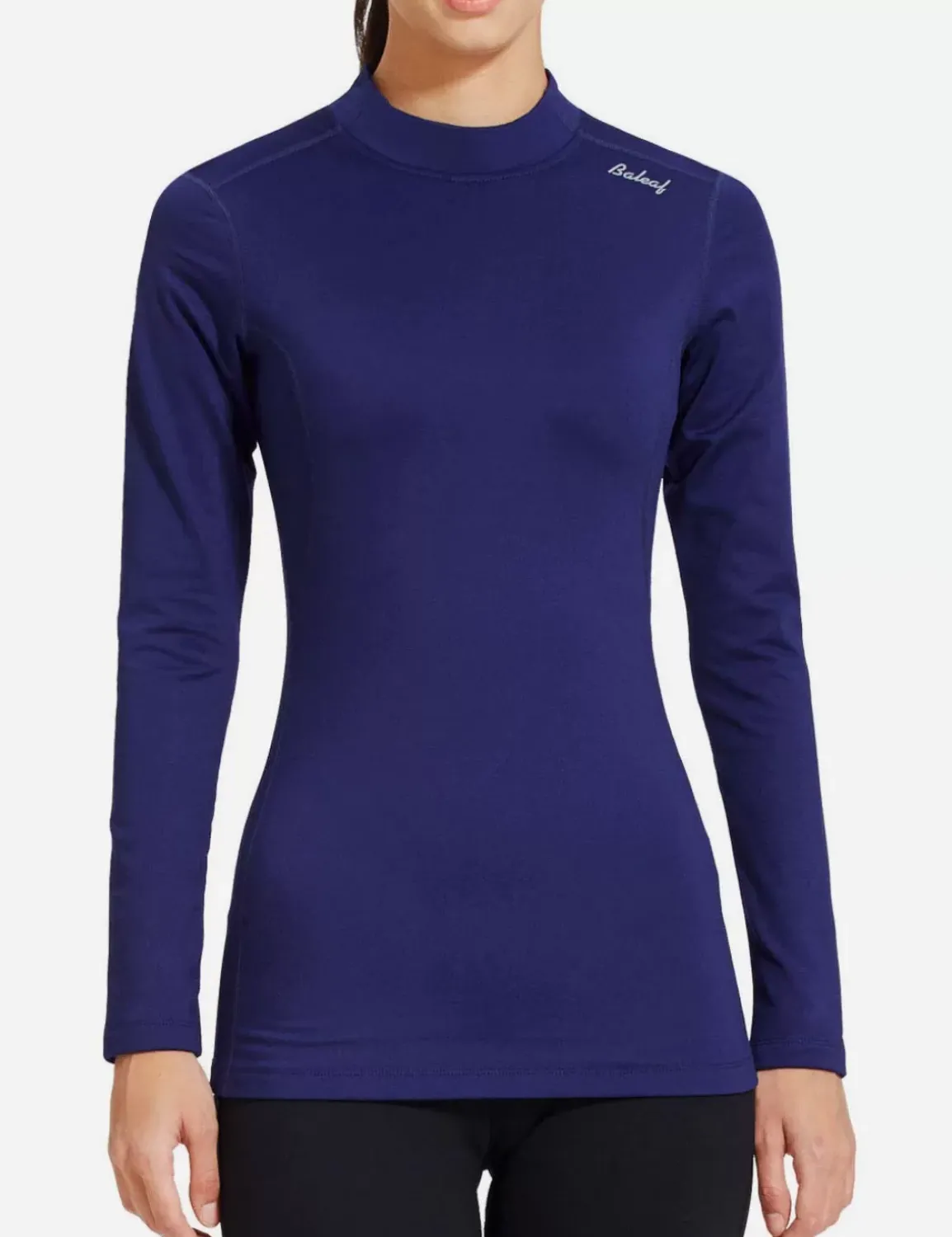 Baleaf Laureate Mock Neck Compressive Top^Women Fleece-Lined