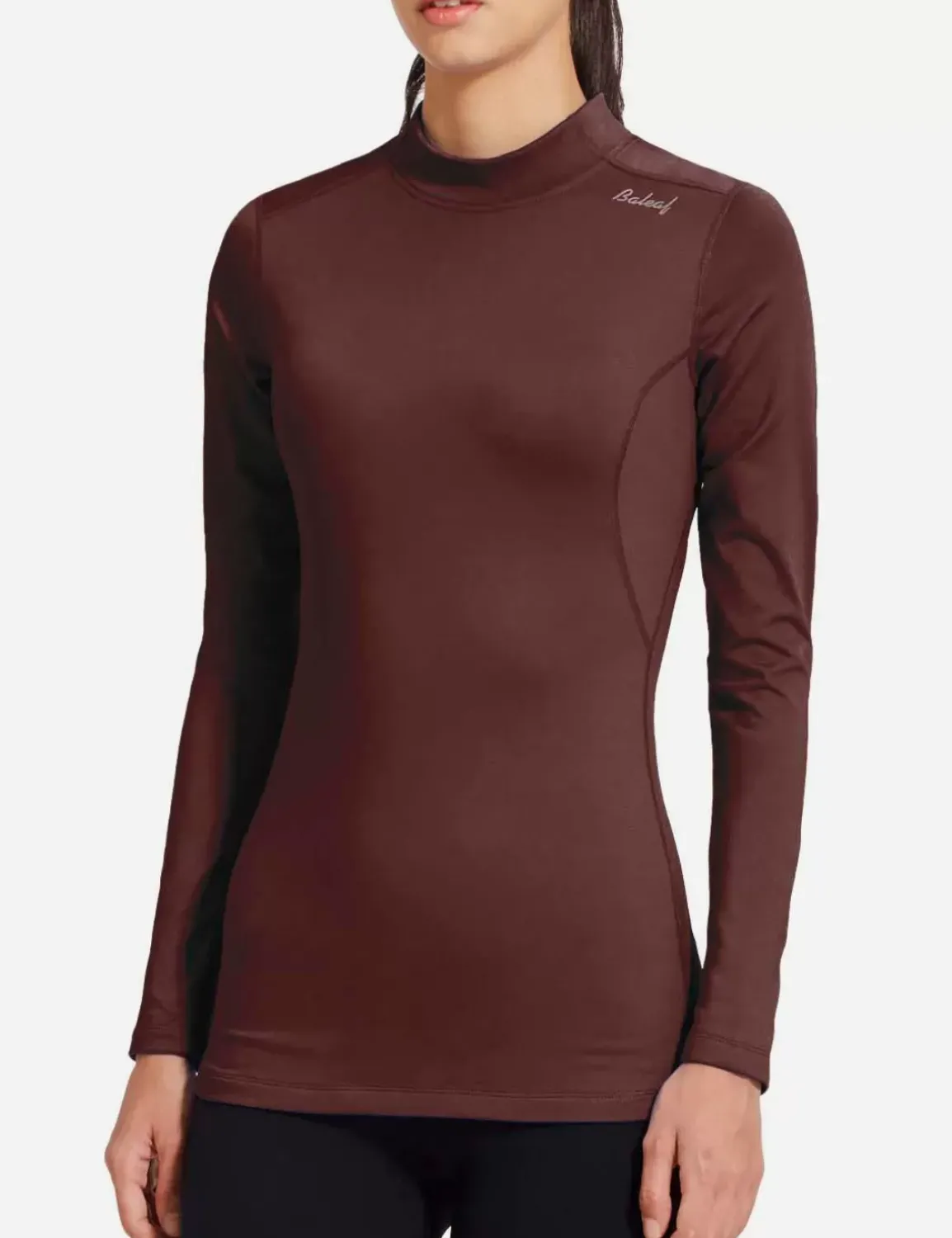 Baleaf Laureate Mock Neck Compressive Top^Women Fleece-Lined