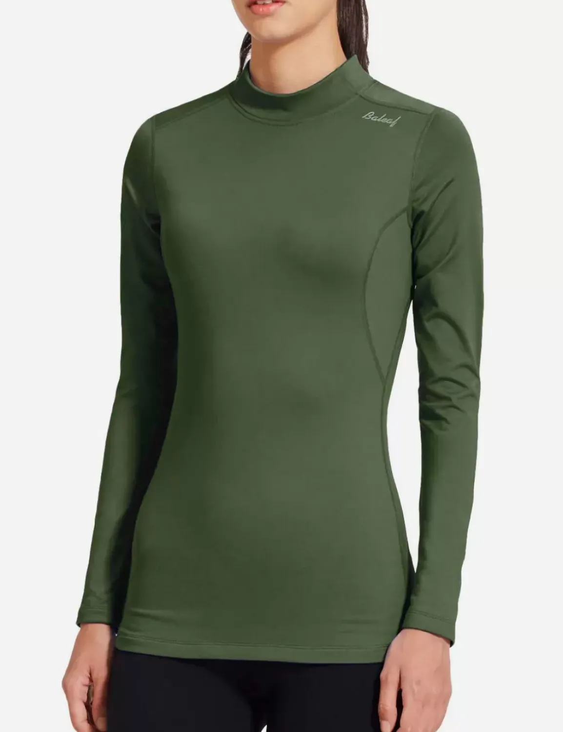Baleaf Laureate Mock Neck Compressive Top^Women Fleece-Lined
