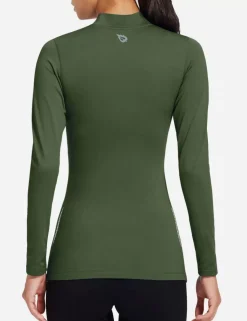 Baleaf Laureate Mock Neck Compressive Top^Women Fleece-Lined