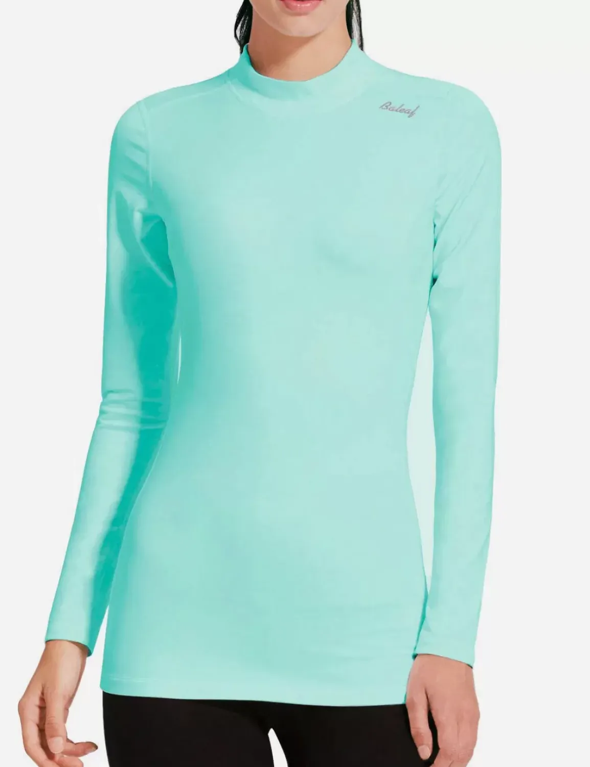 Baleaf Laureate Mock Neck Compressive Top^Women Fleece-Lined