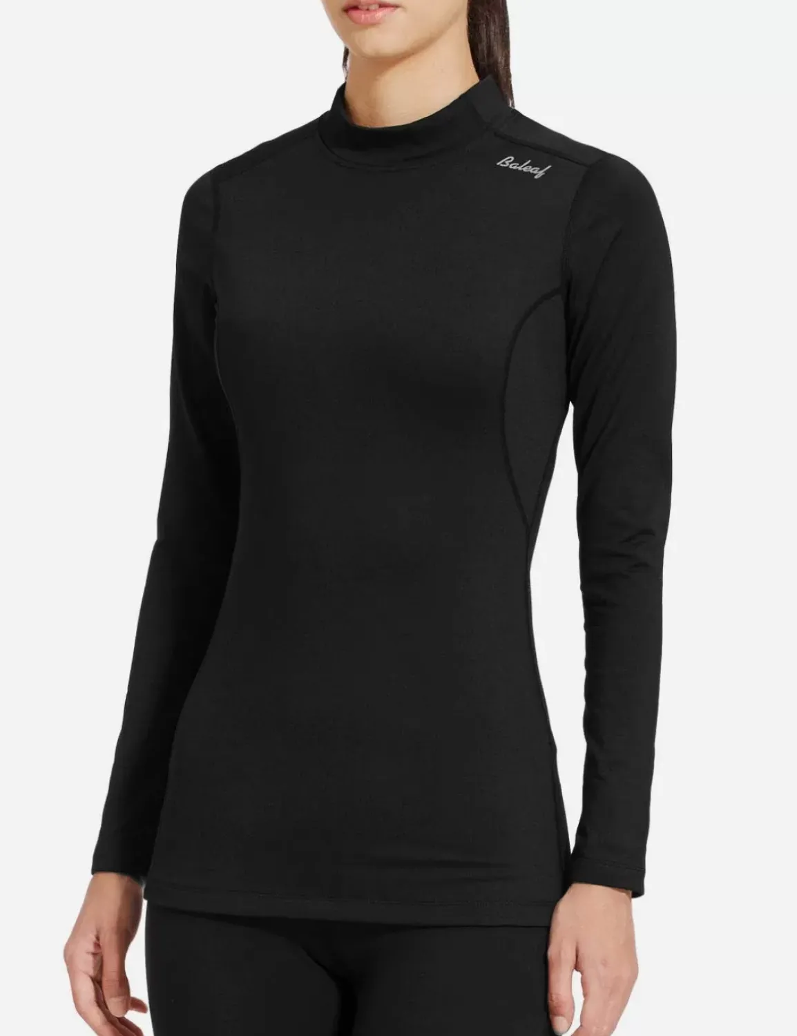 Baleaf Laureate Mock Neck Compressive Top^Women Fleece-Lined