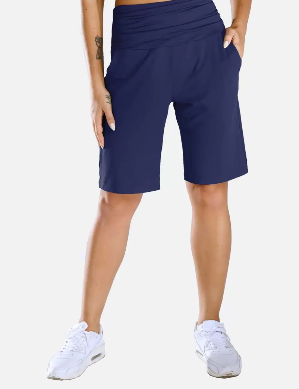 Baleaf Laureate Ruched Waist Bermuda Shorts^Women Knee-Length