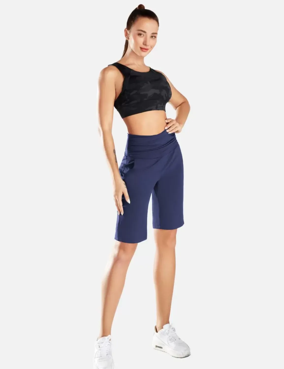 Baleaf Laureate Ruched Waist Bermuda Shorts^Women Knee-Length