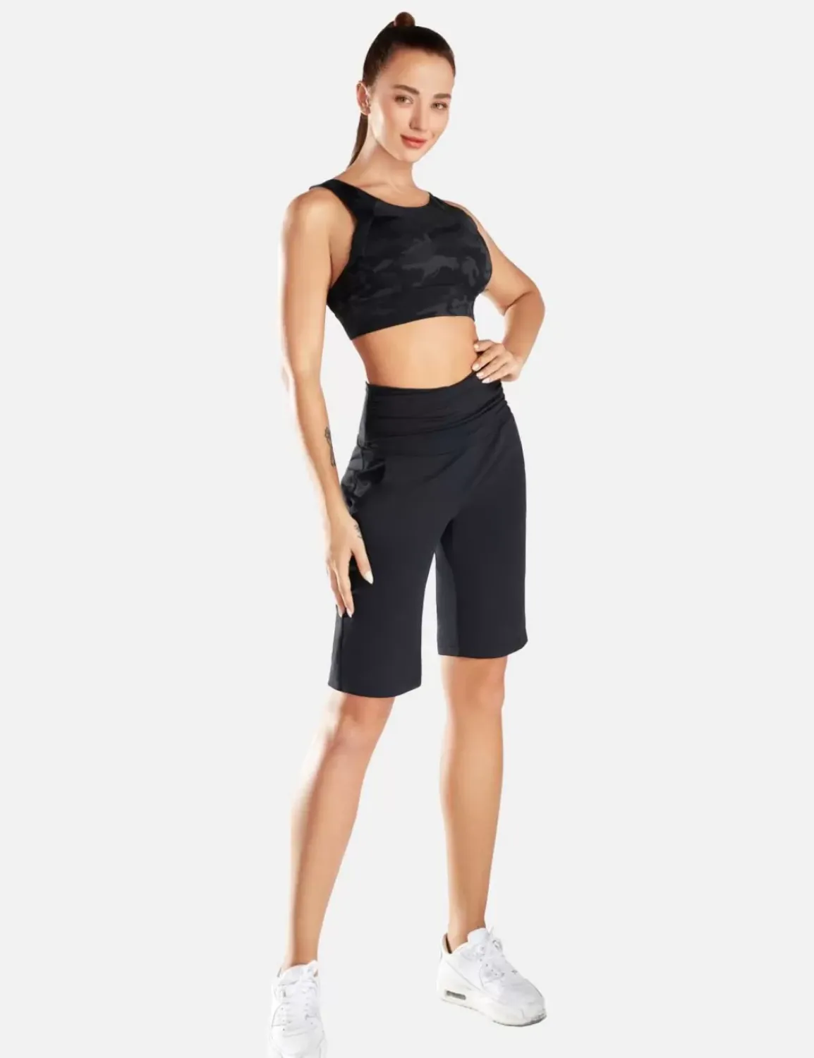 Baleaf Laureate Ruched Waist Bermuda Shorts^Women Knee-Length