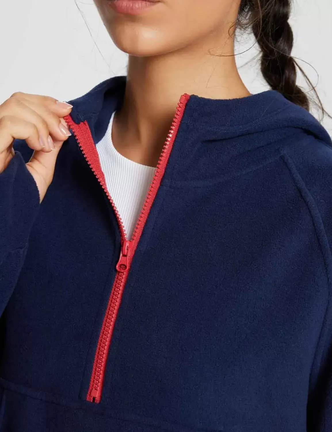 Baleaf Thermal Hooded Cropped Pullover^Women Fleece-Lined