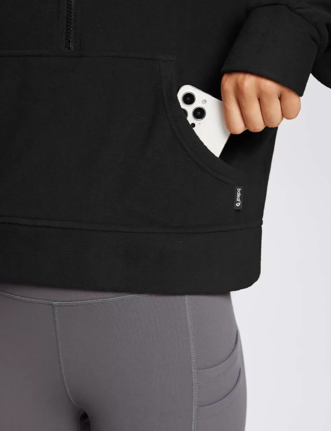Baleaf Thermal Hooded Cropped Pullover^Women Fleece-Lined