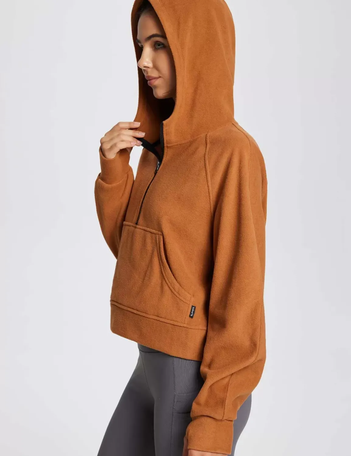 Baleaf Thermal Hooded Cropped Pullover^Women Fleece-Lined