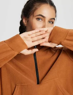 Baleaf Thermal Hooded Cropped Pullover^Women Fleece-Lined