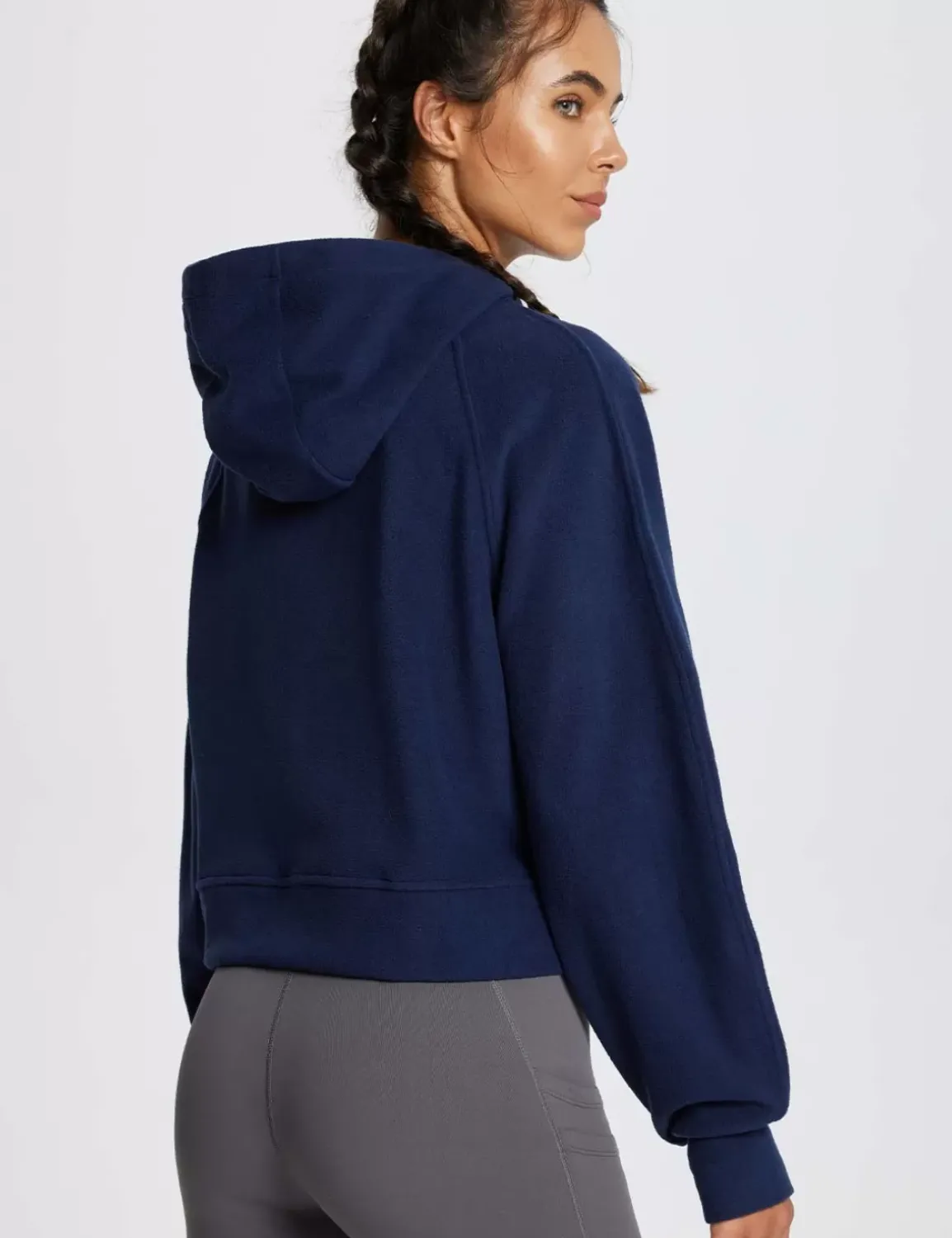 Baleaf Thermal Hooded Cropped Pullover^Women Fleece-Lined