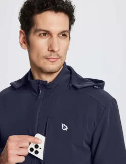 Baleaf Thermal Hooded Softshell Windbreaker^Men Fleece-Lined