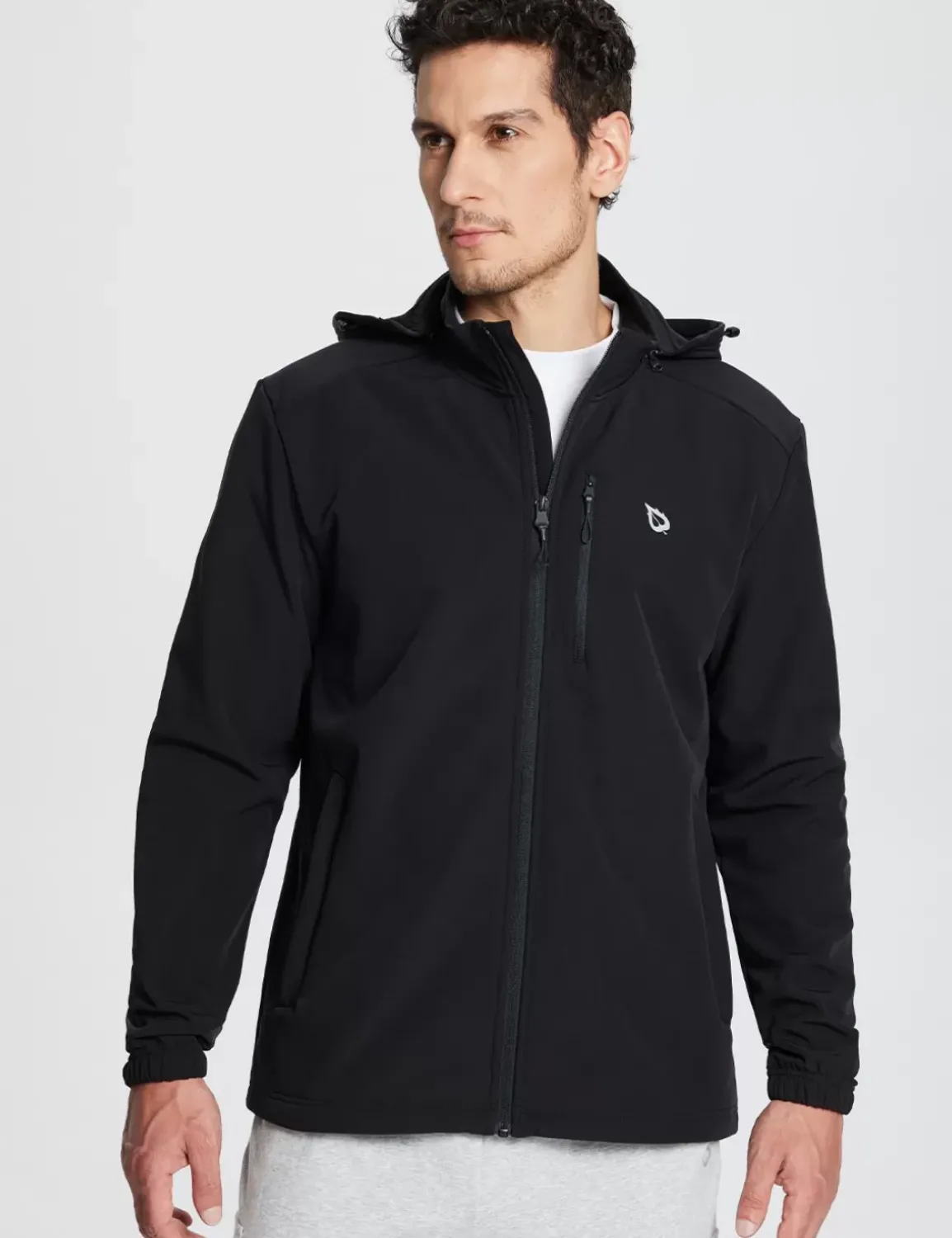 Baleaf Thermal Hooded Softshell Windbreaker^Men Fleece-Lined
