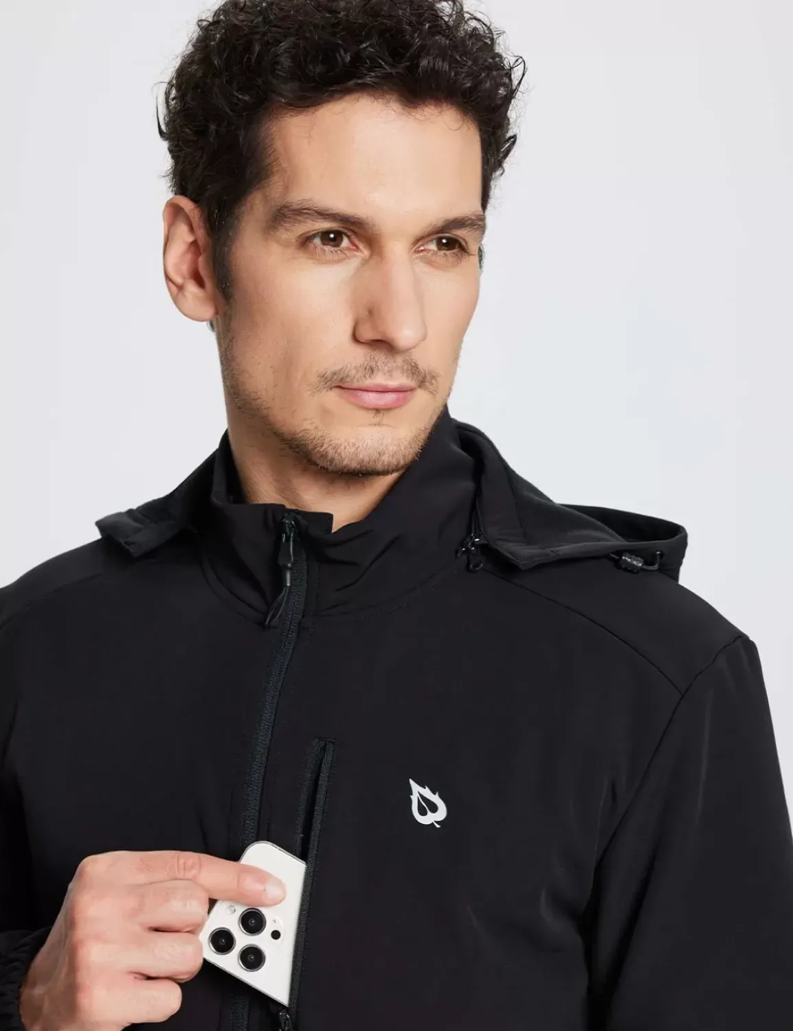Baleaf Thermal Hooded Softshell Windbreaker^Men Fleece-Lined