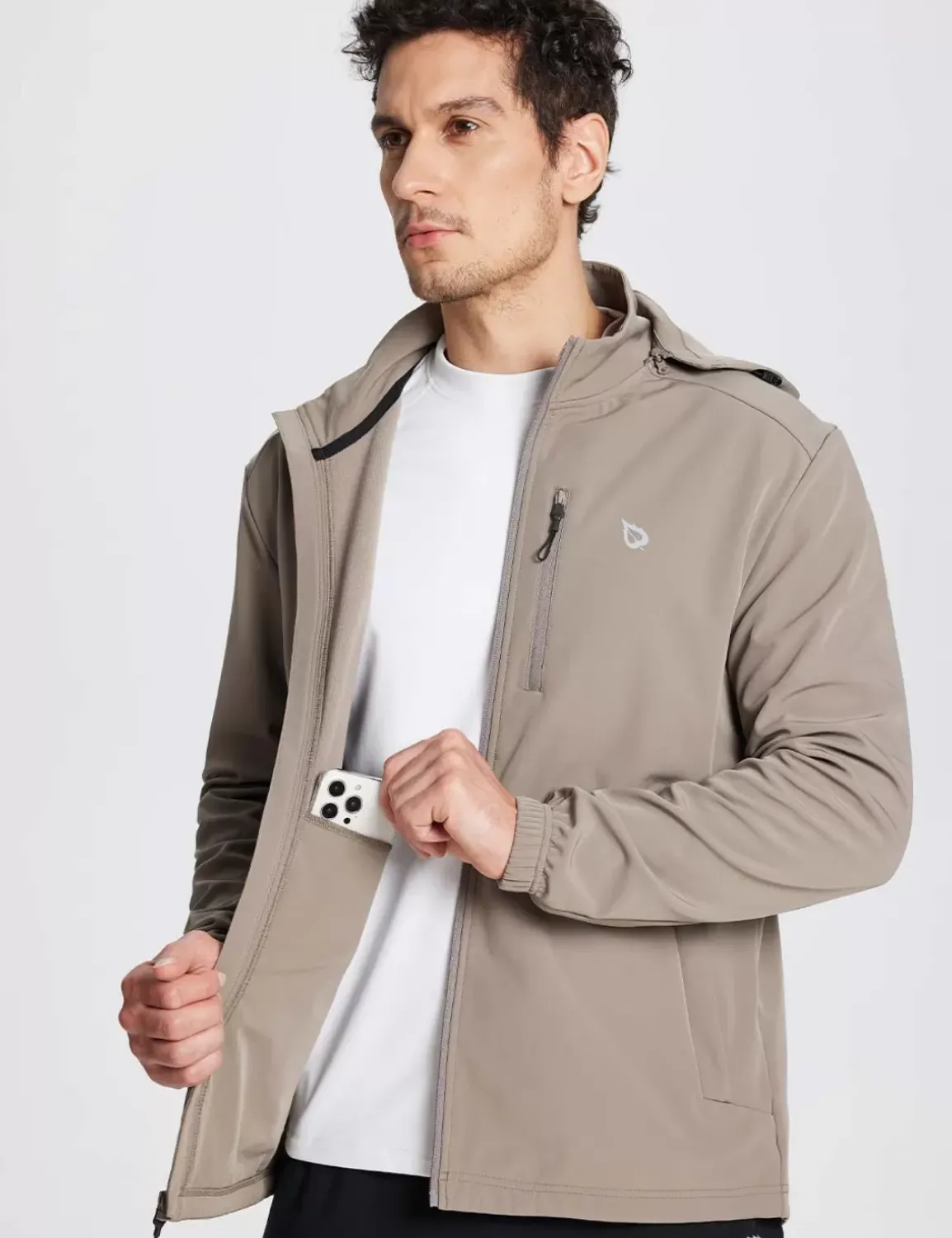 Baleaf Thermal Hooded Softshell Windbreaker^Men Fleece-Lined