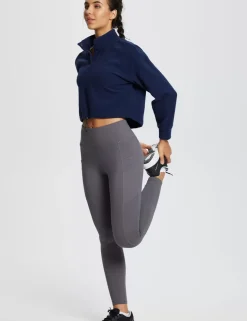 Baleaf Turtleneck Long-Sleeve Crop Pullover^Women Long-Sleeved