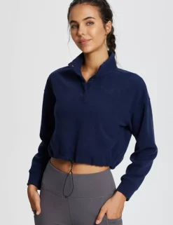 Baleaf Turtleneck Long-Sleeve Crop Pullover^Women Fleece-Lined