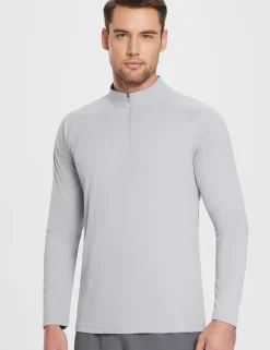 Baleaf Upf 50+ Quarter Zip Sun Shirts^Men Long-Sleeved Shirts