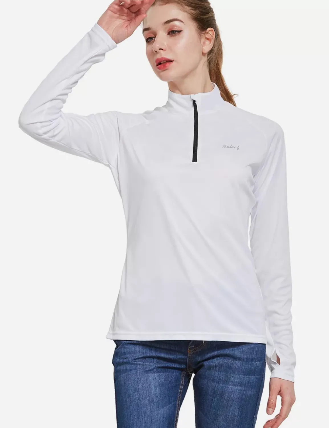 Baleaf Upf50+ Quarter Zip Pullover^Women Long-Sleeved