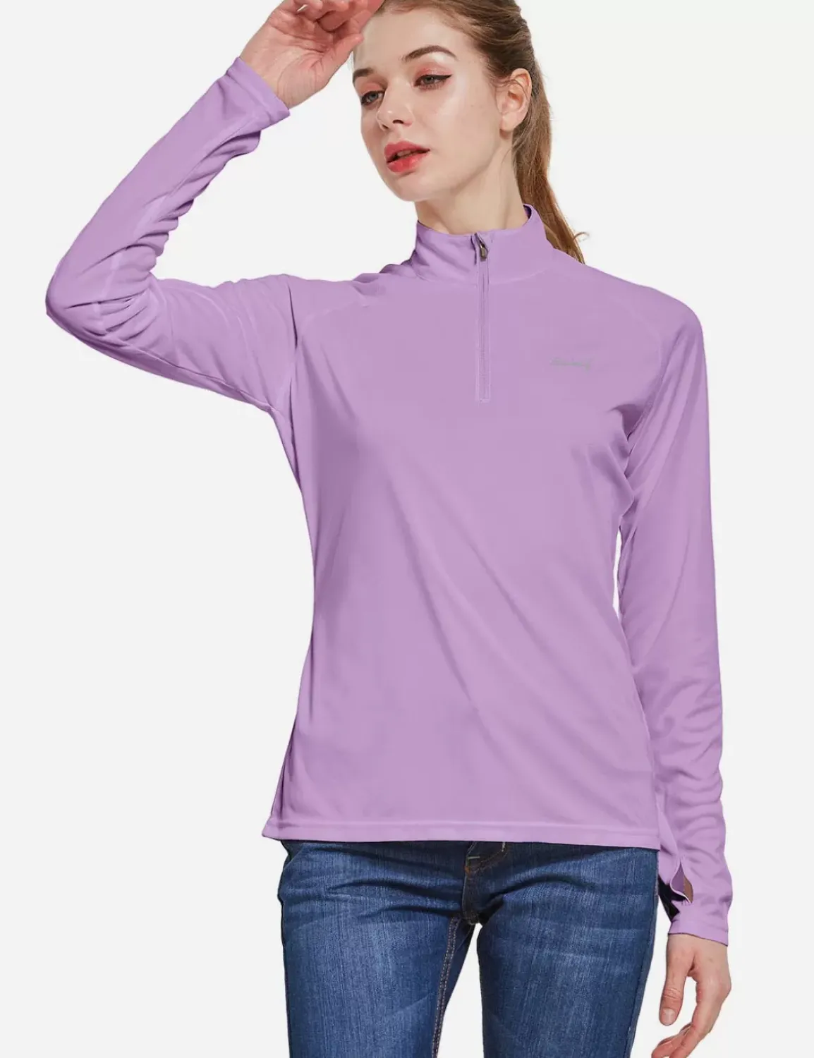 Baleaf Upf50+ Quarter Zip Pullover^Women Long-Sleeved