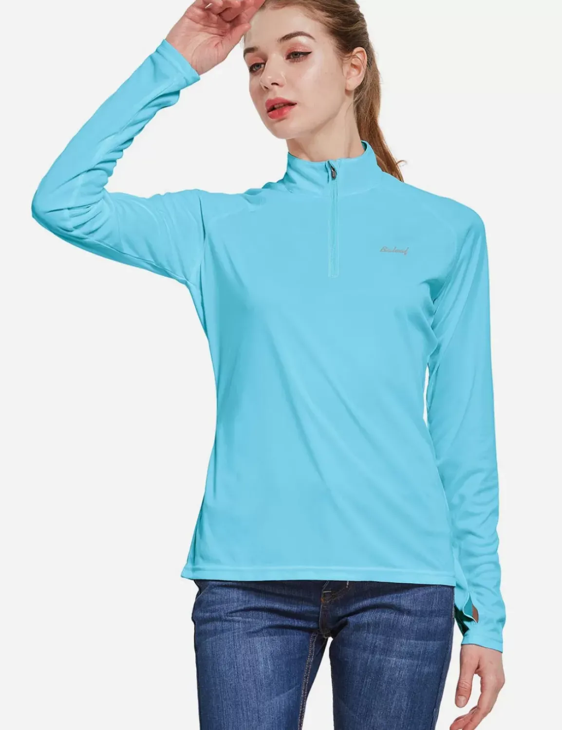 Baleaf Upf50+ Quarter Zip Pullover^Women Long-Sleeved