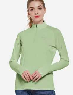 Baleaf Upf50+ Quarter Zip Pullover^Women Long-Sleeved