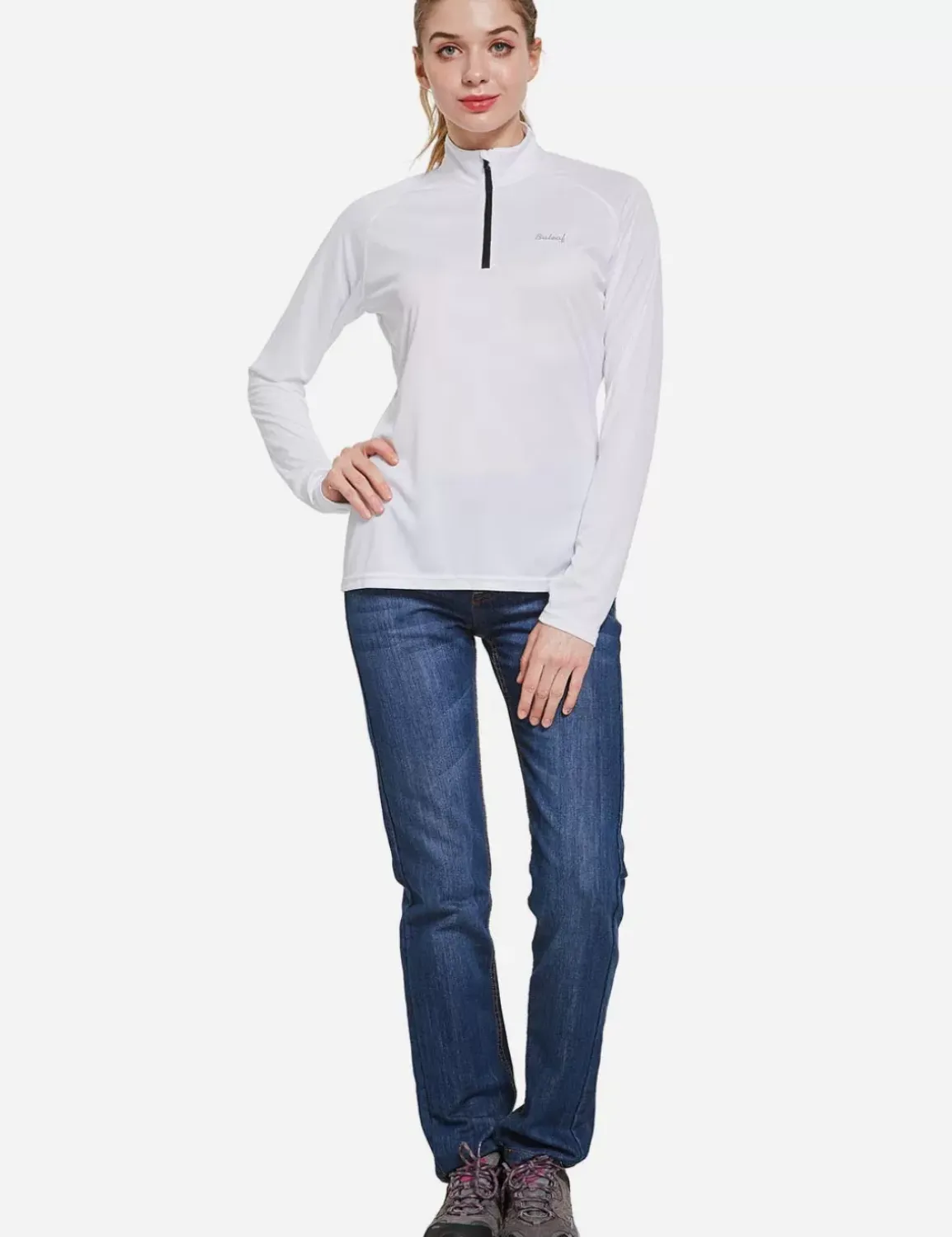 Baleaf Upf50+ Quarter Zip Pullover^Women Long-Sleeved