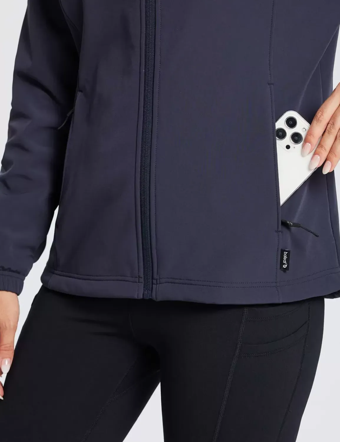 Baleaf Water-Resistant Hooded Softshell Windbreaker^Women Fleece-Lined