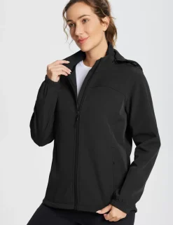 Baleaf Water-Resistant Hooded Softshell Windbreaker^Women Fleece-Lined