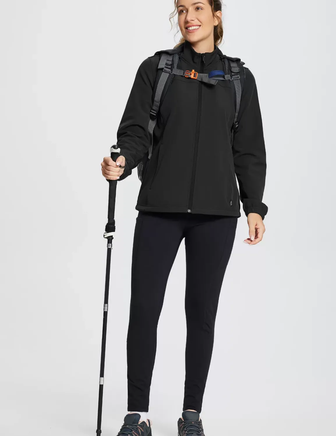 Baleaf Water-Resistant Hooded Softshell Windbreaker^Women Fleece-Lined
