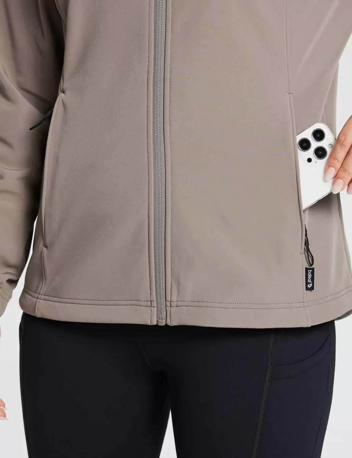 Baleaf Water-Resistant Hooded Softshell Windbreaker^Women Fleece-Lined