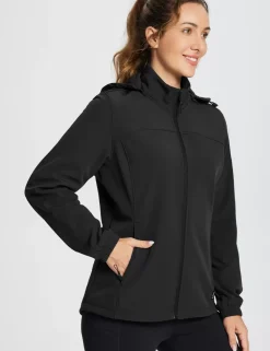 Baleaf Water-Resistant Hooded Softshell Windbreaker^Women Jerseys & Track Jackets
